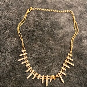 Elegant Gold choker Necklace with Crystal Accents